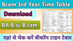 B.com 3rd Year Time Table Download