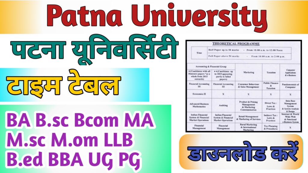 Patna University Time Table 2024