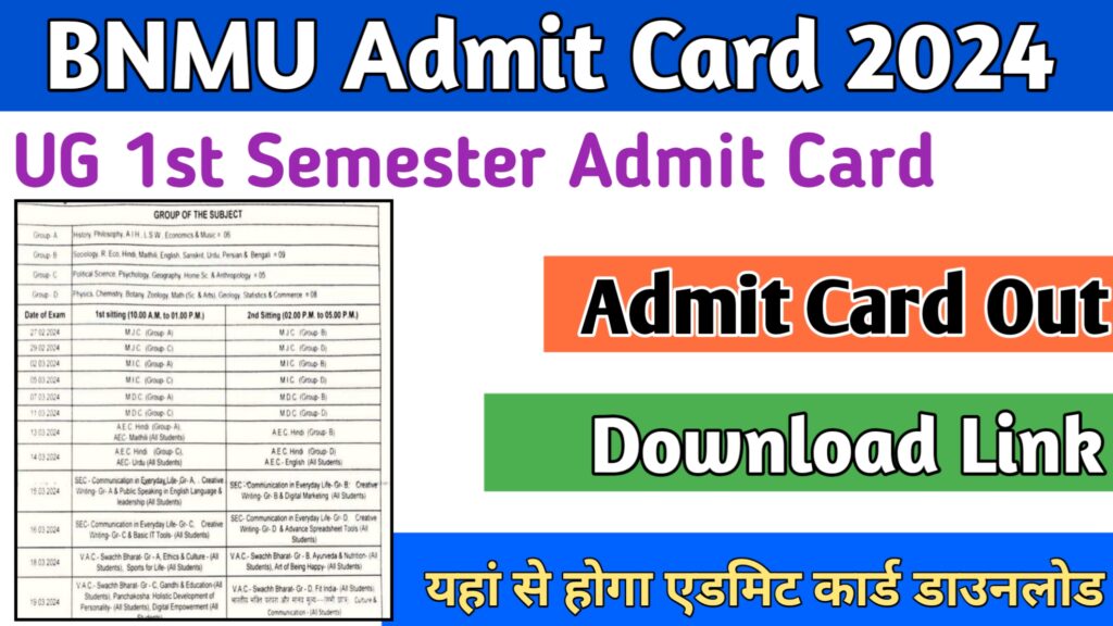 BNMU Admit Card 2024