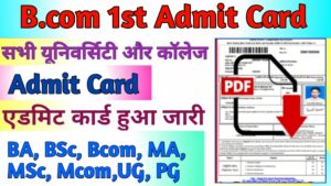 Bcom 1st Year Admit Card 2024