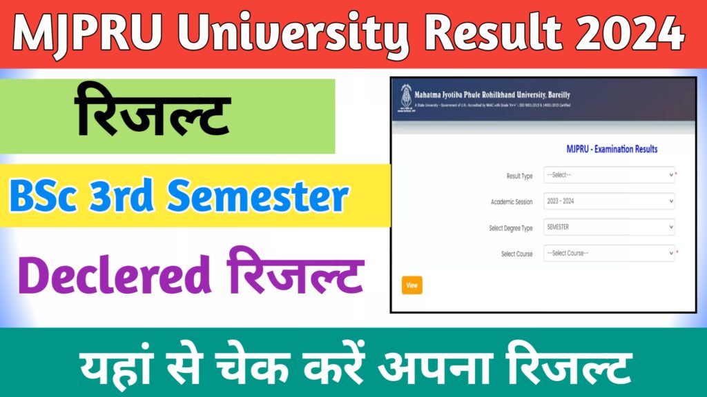 MJPRU Bsc 3rd Semester Result 2024