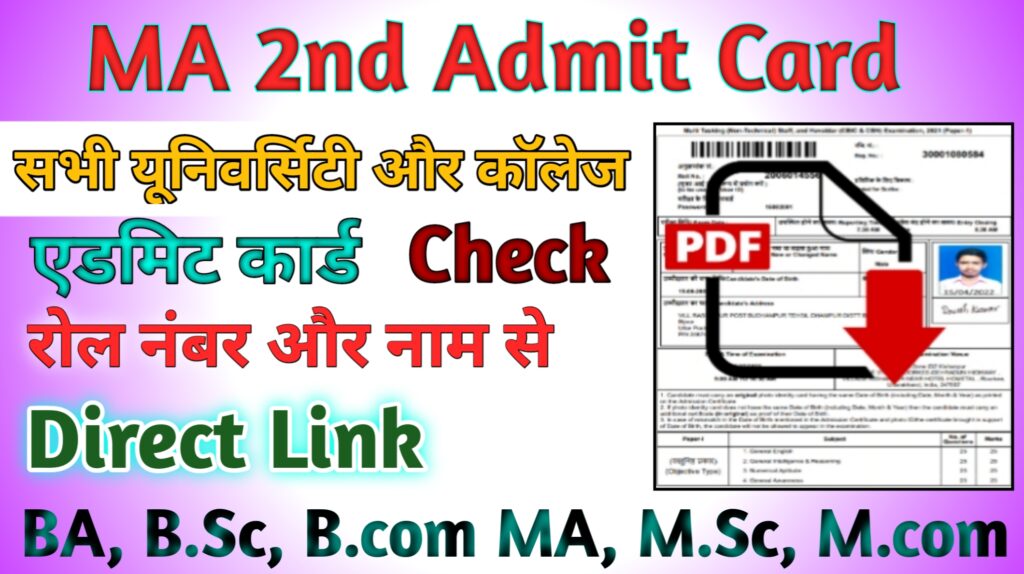 MA 2nd Year Admit Card 2024