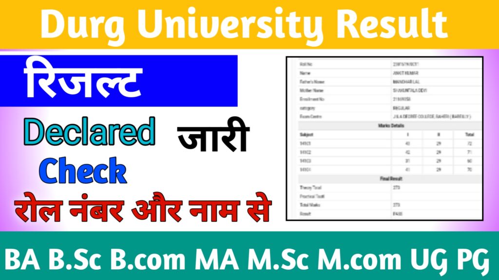 Durg University Result 2024