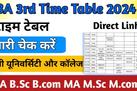 BA 3rd Year Time Table