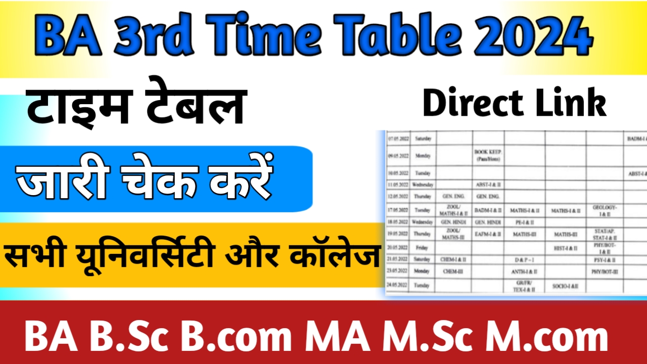 BA 3rd Year Time Table