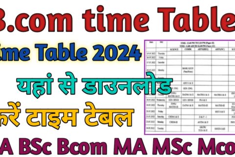 B.com Time Table 2024