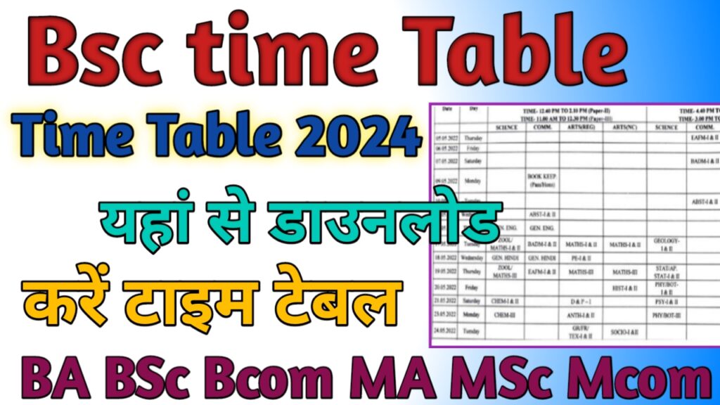 B.Sc Time Table